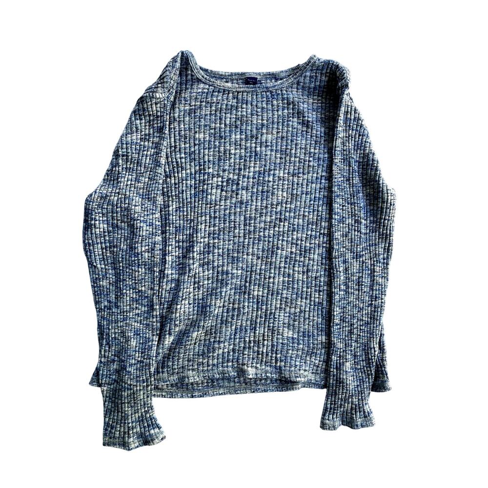 OLD NAVY, XXL, HEATHER BLUE RIBBED TOP